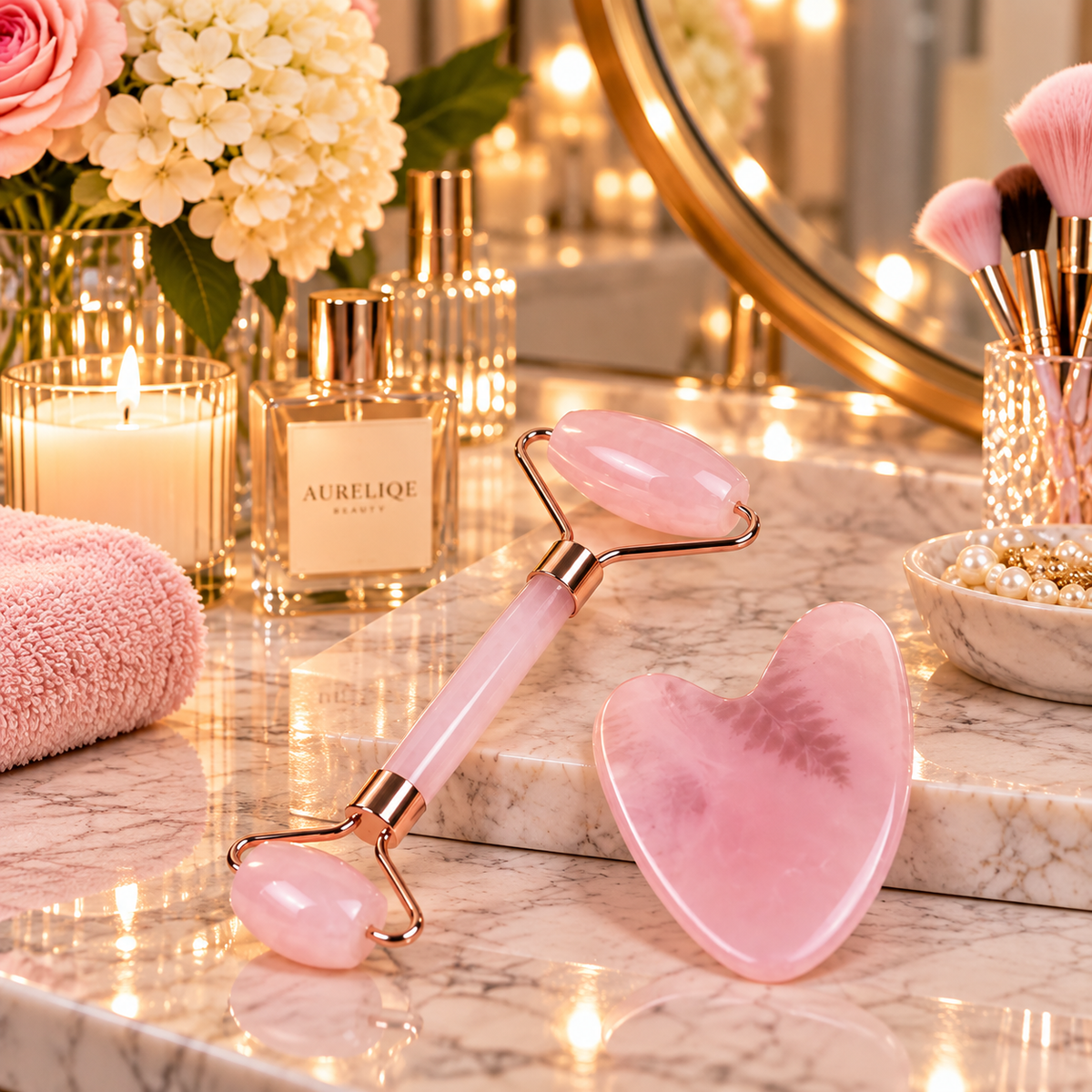 Facial Roller & Heart Gua Sha Set