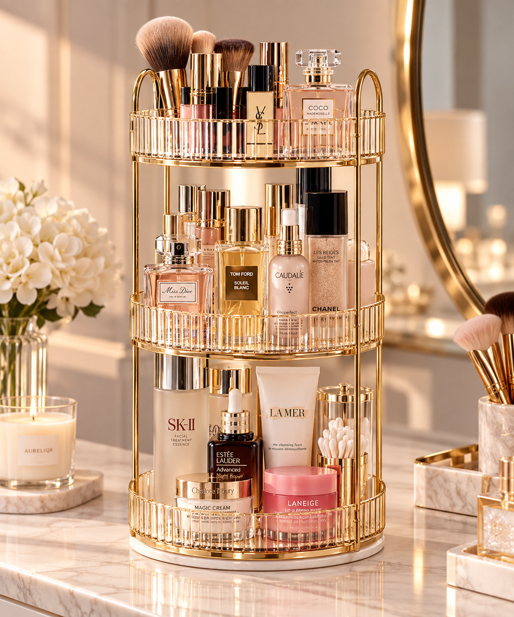 3-Tier Beauty Organizer — Gold