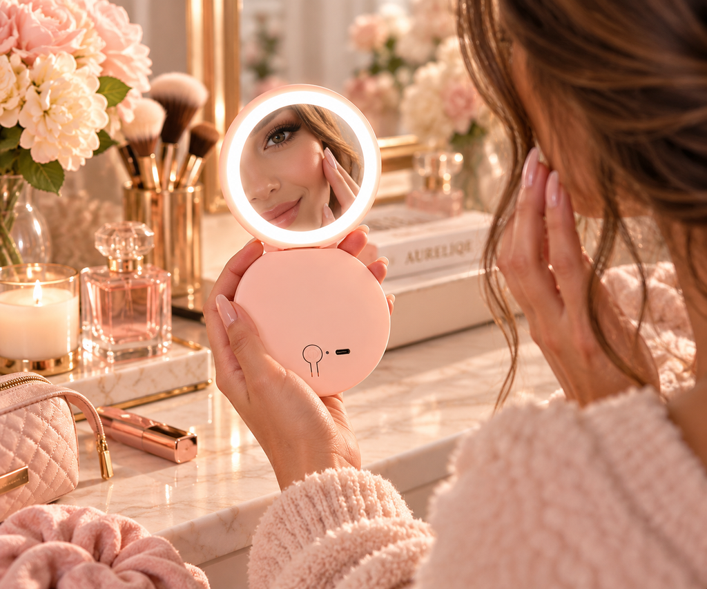 LED Compact Makeup Mirror