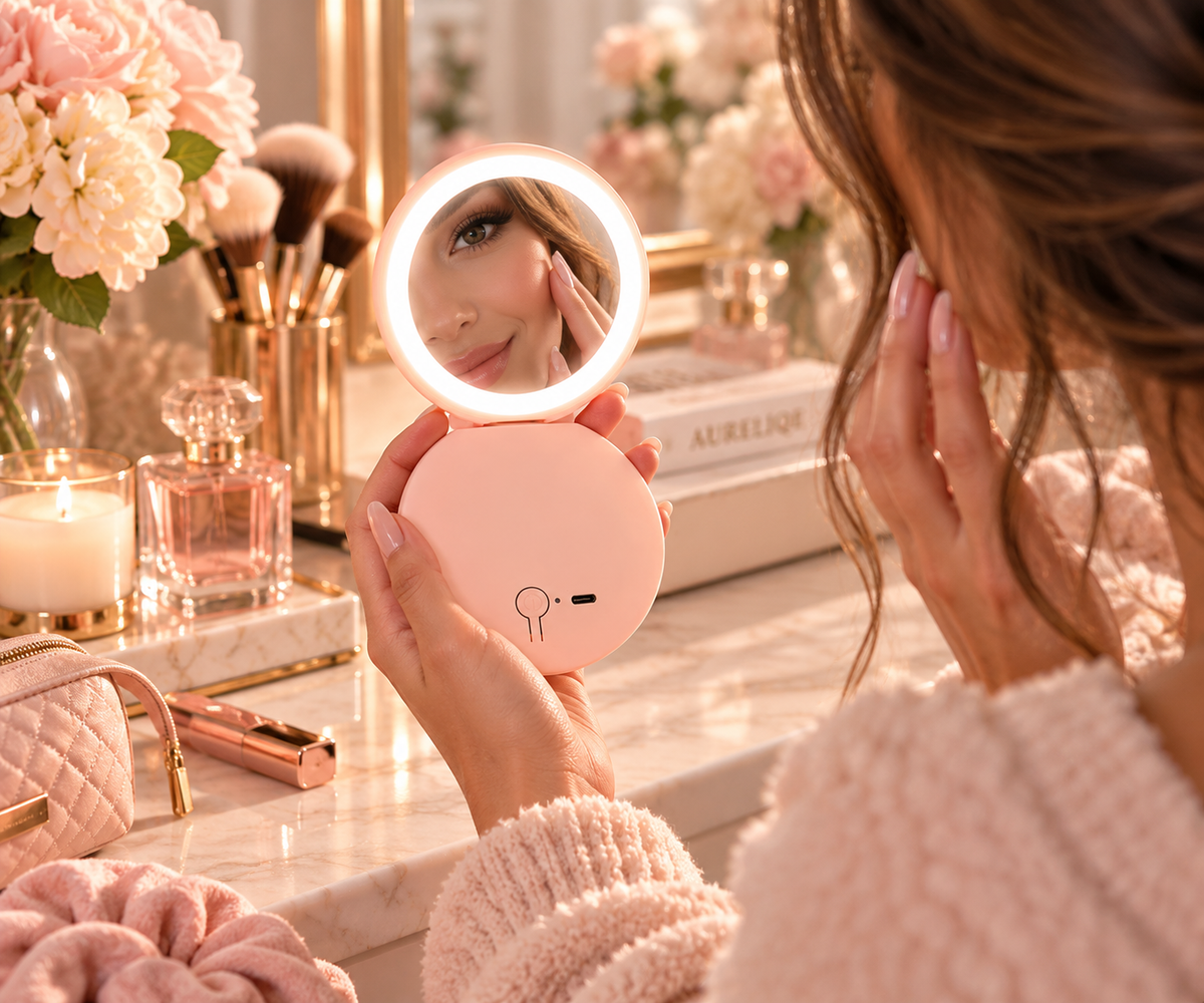 LED Compact Makeup Mirror